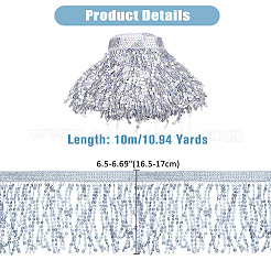 10M Paillette Tassel Ribbon Trim&nbsp;OCOR-WH0078-162B