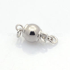 925 Sterling Silver Round Box Clasps&nbsp;STER-L018-01-6mm