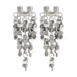Glitter Brass Tassel Glossy Flakes Stud Earrings&nbsp;EJEW-Q391-18P