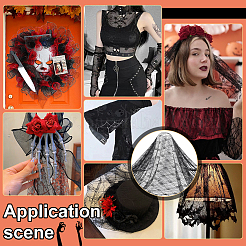 Halloween Theme Polyester Lace Fabric&nbsp;DIY-WH0699-75B-1