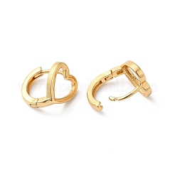 Rack Plating Brass Hollow Heart Hoop Earrings for Women&nbsp;KK-O142-05G