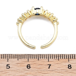 Rack Plating Brass Micro Pave Cubic Zirconia Cuff Finger Rings for Women&nbsp;RJEW-M028-51G