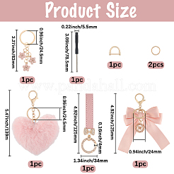 4 Styles Plush Heart Polyester & Enamel Keychain&nbsp;KEYC-BBC0001-11A