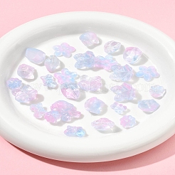 120Pcs 8 Styles Transparent Spray Paint Glass Beads&nbsp;GLAA-FS0002-26