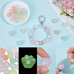 28Pcs 7 Colors Luminous Acrylic Beads&nbsp;OACR-PA0002-06