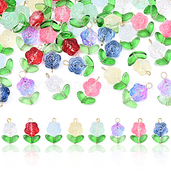 10Pcs Glass Pendants&nbsp;PALLOY-YW00063-01