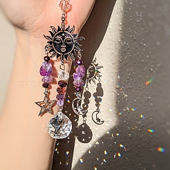 Metal Sun Moon Star Hanging Ornaments&nbsp;PW-WGC079C-01