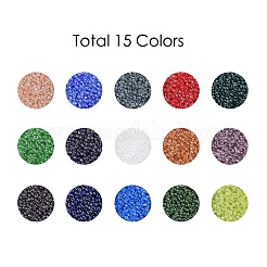 FGB 25000PCS 15 Colors 12/0 Grade A Round Glass Seed Beads&nbsp;SEED-JP0011-02-2mm