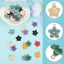 30Pcs Alloy Enamel Pendants&nbsp;ENAM-YW0005-92