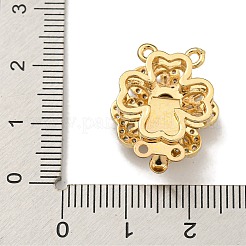 Brass Micro Pave Clear Cubic Zirconia Box Clasps&nbsp;KK-U037-34G-01