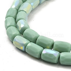 Frosted Imitation Jade Glass Beads Strands&nbsp;GLAA-P058-07B-10