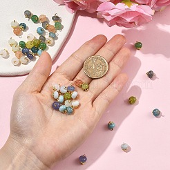 50Pcs 10 Colors Glass Pendants&nbsp;PALLOY-YW00180