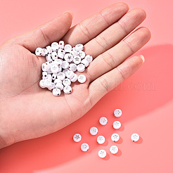 White Opaque Acrylic Beads&nbsp;PACR-YW0001-04B