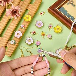 40Pcs 12 Styles Light Golden Plated Alloy Enamel Pendants&nbsp;ENAM-SZ0004-51