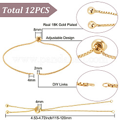 12Pcs Rack Plating Brass Chain Link Bracelet Making&nbsp;KK-HY0003-57G