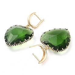Glass Heart Dangle Hoop Earrings&nbsp;EJEW-Q800-18KCG