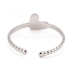 Crystal Rhinestone Heart Open Cuff Ring&nbsp;LS-RJEW-C025-39P
