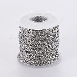Tarnish Resistant 304 Stainless Steel Rope Chains&nbsp;CHS-F005-10P