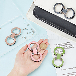4 Sets 4 Colors Alloy Epoxy Resin Double-Ring Adjustment Suspension Clasps&nbsp;FIND-WR0007-51