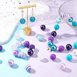 1 Set 5 Styles Resin Round Beads Set&nbsp;RESI-PH0001-98A