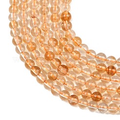 Natural Citrine(Heated) Beads Strands&nbsp;G-L659-A01-4mm