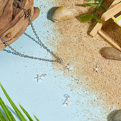 4Pcs Ocean 925 Sterling Silver Starfish Charms&nbsp;STER-BBC0009-90