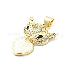 Brass Micro Pave Clear Cubic Zirconia Pendants&nbsp;KK-A221-14B-G