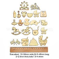 50Pcs Unfinished Wood Slices Art Pendants Chips&nbsp;WOOD-CJ0001-52