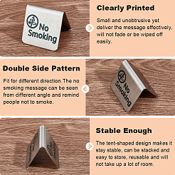 201 Stainless Steel NO SMOKING Signs&nbsp;AJEW-CP0010-35B