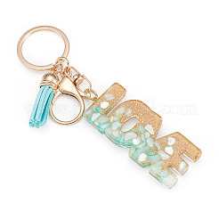 Alloy & Resin Tassel Keychainss&nbsp;AJEW-TADJ0001-20G-04