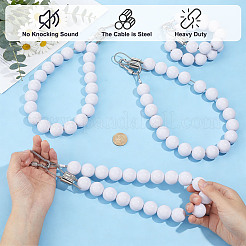4Pcs Acrylic Round Beads Flagpole Chain&nbsp;HJEW-DR0001-18