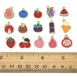 60Pcs 15 Styles Fruit Alloy Enamel Charms&nbsp;FIND-FS0004-66