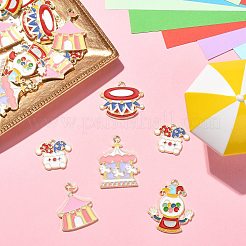 30Pcs 5 Styles Circus Theme Alloy Enamel Pendants&nbsp;ENAM-CJ0004-78