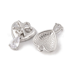 Brass Micro Pave Clear Cubic Zirconia Charms&nbsp;KK-L212-16P