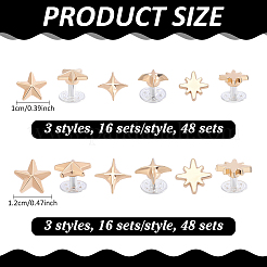 96 Sets 6 Styles Alloy Rivets&nbsp;DIY-PH0036-93G
