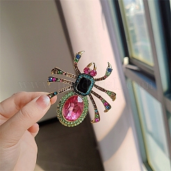 Spider Alloy Rhinestone Brooches for Backpack Clothes&nbsp;PW-WGAC6BD-01