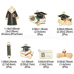 14Pcs 7 Styles Graduation Season Alloy Enamel Pendants&nbsp;ENAM-FS0001-80