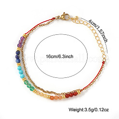 7 Chakras Synthetic Turquoise & Natural Lapis Lazuli & Carnelian Round Beads Double Layers Bracelets&nbsp;CC9331-2