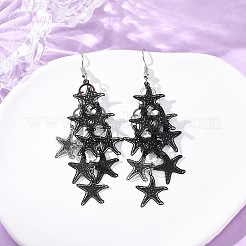 430 Stainless Steel Starfish Dangle Earrings&nbsp;EJEW-A137-11EB