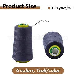 6Rolls 6 Colors Polyester Machine Embroidery Threads&nbsp;SENE-DC0001-02