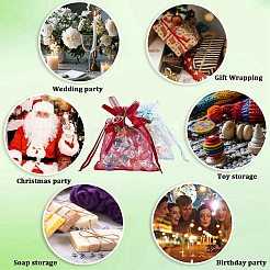 40Pcs 4 Colors 3D Flower Organza Drawstring Bags&nbsp;OP-BBC0001-06C