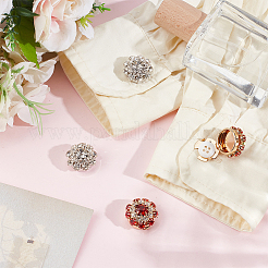 4Pcs 2 Colors Alloy Rhinestone Cufflinks&nbsp;DIY-NB0013-80C