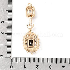Brass Micro Pave Cubic Zirconia Pendants&nbsp;KK-N290-08G-04