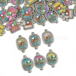 30Pcs 3 Styles Alloy Crystal Rhinestone and ABS Imitation Pearl Connector Charms&nbsp;ENAM-FS0003-71P