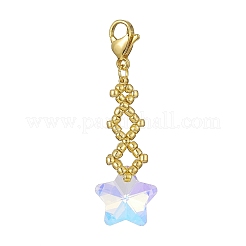 Heart/Moon/Star/Snowflake/Cross Glas Pendants Decorations&nbsp;HJEW-MZ00004