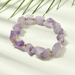 Raw Rough Natural Amethyst Nuggets Beaded Stretch Bracelets for Women&nbsp;GG-CBA2C9C-03