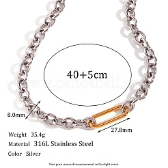 Stainless Steel Oval Cable Chain Necklaces for Women&nbsp;WGF1402-01