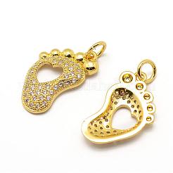 Brass Micro Pave AAA Cubic Zirconia Pendants&nbsp;ZIRC-G100-14-NR