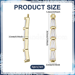 6Pcs Brass Micro Pave Cubic Zirconia Pendants&nbsp;KK-BC0014-67