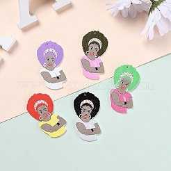 Printed Wooden Big Pendants&nbsp;WOOD-S050-05-M